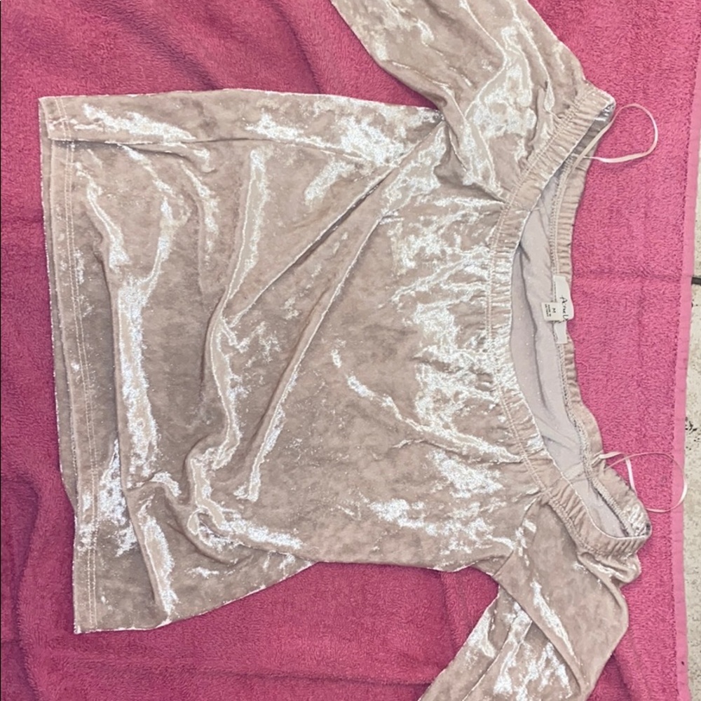 Off the shoulder velvet top